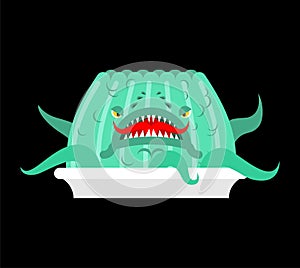 Monster Jelly isolated. green jell. monstrosity Sweetness. vector illustration