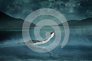 Monster of Loch Ness 3d-illustration