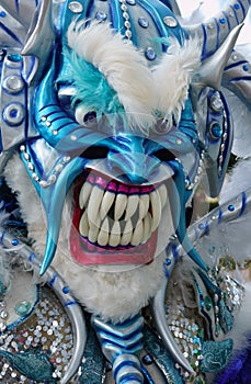 Monster mask in carnival of Guerra (Dominican Republic) photo