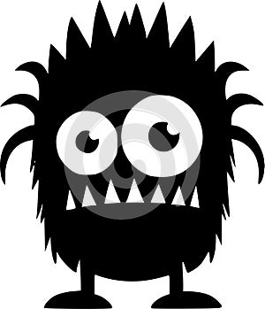 Monster - minimalist and flat logo - vector illustration