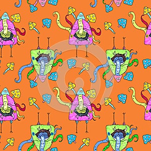 Monster seamless colorful patern for children photo