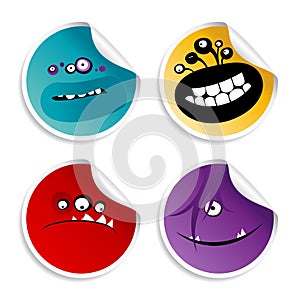 Monster smileys stickers.