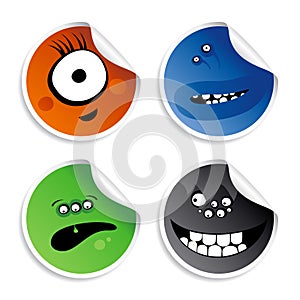 Monster smileys stickers.