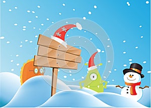 Monster and snowman