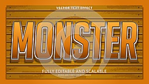 Monster text effect editable eps file