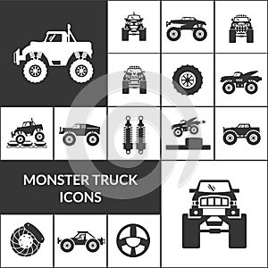 Monster Truck Icons Set