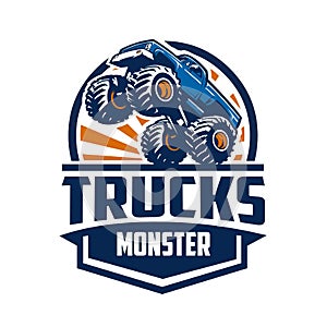 Monster Truck Logo Vector Isolated