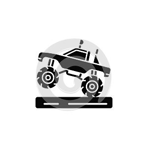 Monster truck racing black glyph icon