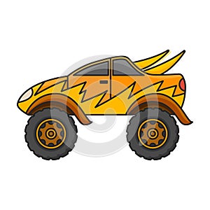 Monster truck vector icon.Color vector icon isolated on white background monster truck