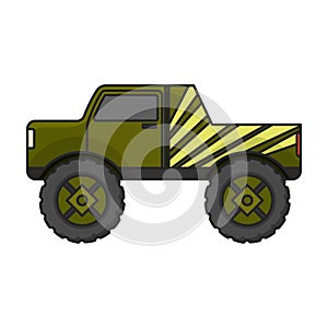 Monster truck vector icon.Color vector icon isolated on white background monster truck