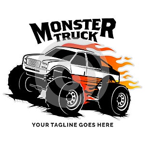 monster truck vector logo design