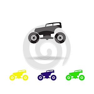 monster trucks multicolored icons. Monster trucks element icon. Baby Signs, outline symbols collection icon for websites, web desi