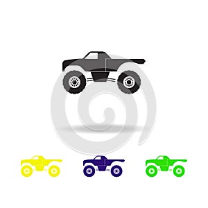 monster trucks multicolored icons. Monster trucks element icon. Baby Signs, outline symbols collection icon for websites, web desi