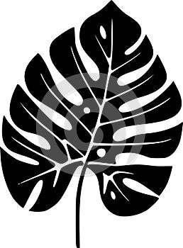 Monstera - minimalist and simple silhouette - vector illustration