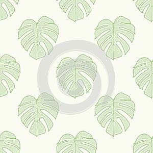 Monsterio Leaf Seamless Pattern Background