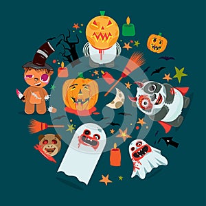 Monsters halloween illustration