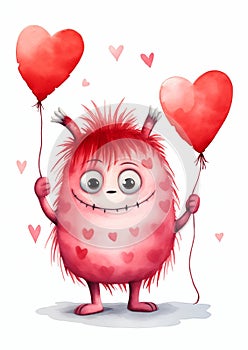 Monstrously Sweet: The Fluffy and Gruff World of Red Heart-Shape