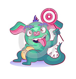 Illustration of a charismatic monster with a sweet-tooth photo