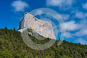 Mont Aiguille in the French Vercors mountains in France