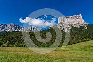 Mont Aiguille in the French Vercors mountains in France