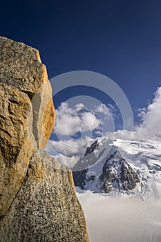 Mont-Blanc du Tacul in the background, view from Aiguille du Midi - Chamonix, Haute-Savoie, France