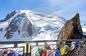 Mont Blanc du Tacul mountain peak view