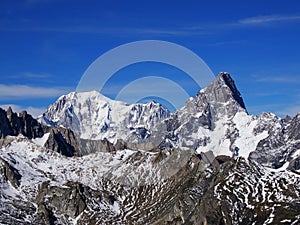 Mont Blanc and Grandes Jorasses