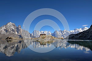 Mont Blanc from Lake Blanc, Chamonix, France