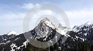 Mont Blanc Mount from the side of Evian Les Bains, France