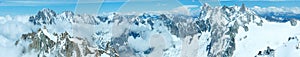 Mont Blanc mountain massif panorama (view from Aiguille du Midi