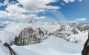 Mont Blanc mountain massif view