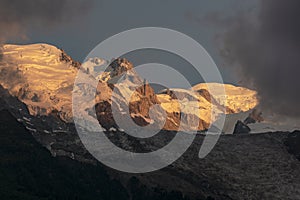Mont Blanc at sunset. Alps