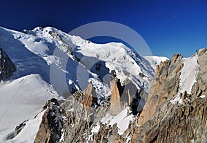 Mont Blanc viewed from the Aiguille du Midi, Alps