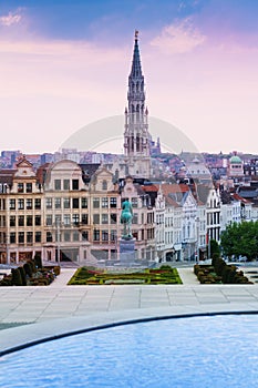 Mont des Arts Garden and Brussels panorama