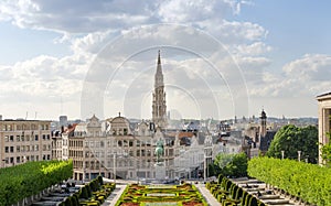 Mont des Arts (Mount of the arts) gardens in Brussels