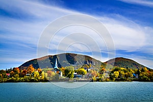 Mont-Saint-Hilaire Quebec mountain in autumn