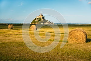 Mont Saint-Michel in beautiful golden evening light