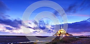 Mont Saint Michel in the evening,Normandy, France