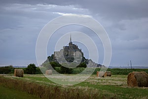 The Mont Saint Michel from the field. France photo