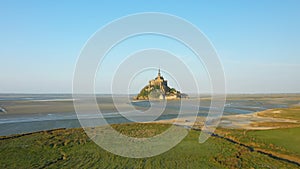 Mont Saint Michel and its green meadows