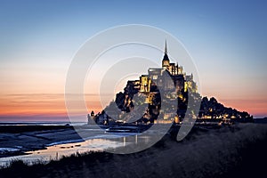 Mont Saint Michel at Sunset