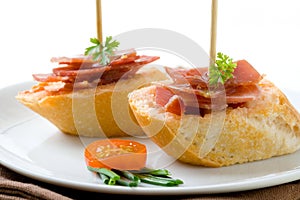 Montadito with serrano ham