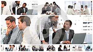 Montage of business meetings