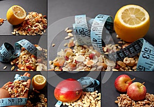 Montage of dieting concepts - Mixture