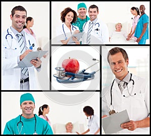 Montage of healthcare and nutrition concept