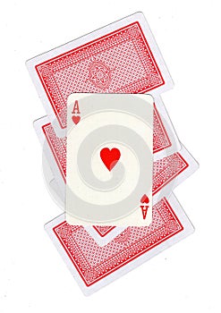 A montage of playing cards with an ace of hearts revealed.