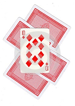 A montage of playing cards with a ten of diamonds revealed.