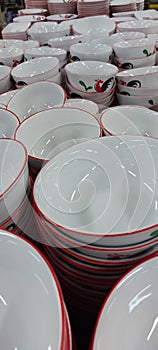 Montages of ceramic kitchen bowls