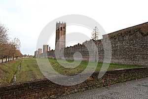 Montagnana Town in Northern Italy and the City Walls