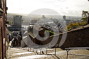 Montagne de Bueren staircase in Liege in Belgium photo